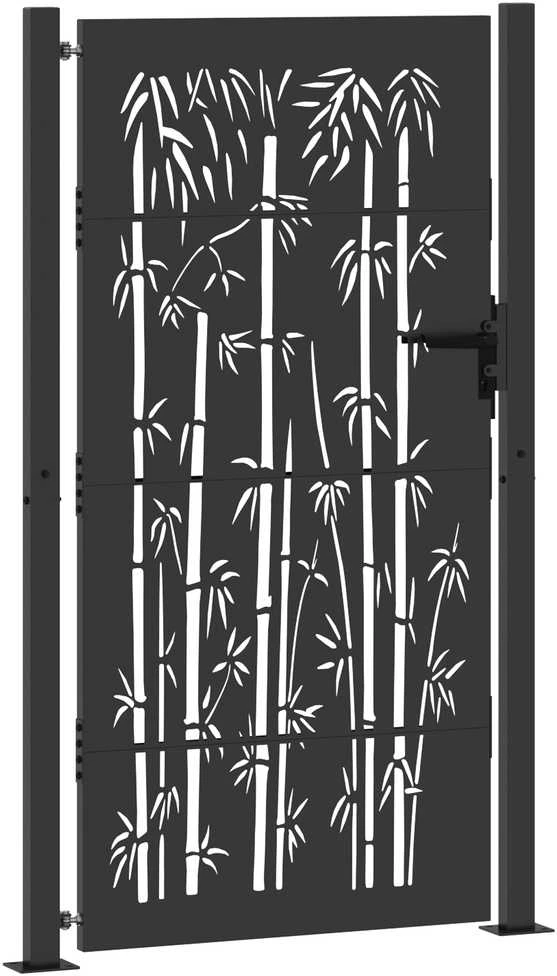 Sodo vartai Juoda 110 x 180 cm Milteliniu būdu dengtas plienas