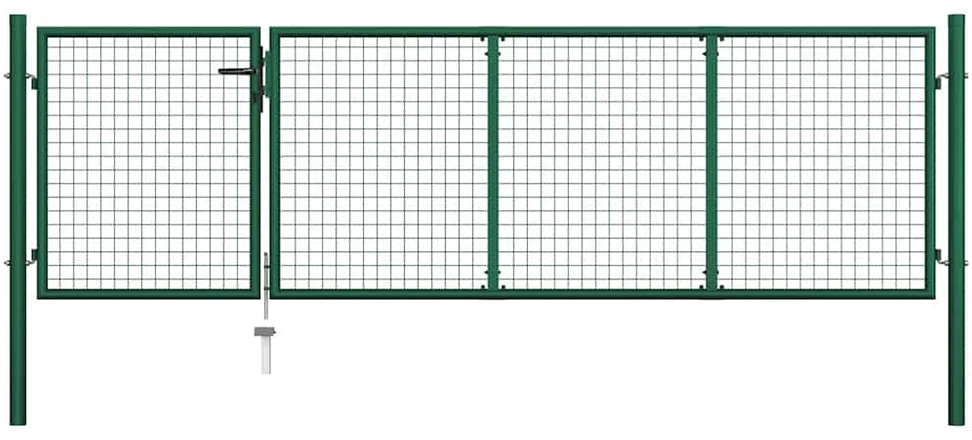 Sodo vartai, žalios sp., 350x100cm, plienas