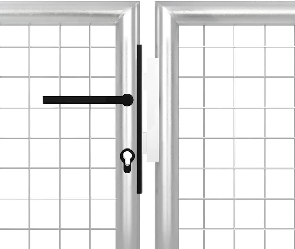 Sodo vartai, plieniniai, 350x175 cm, sidabriniai