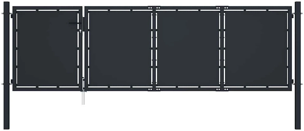 Sodo vartai, antracito spalvos, 350x75cm, plienas