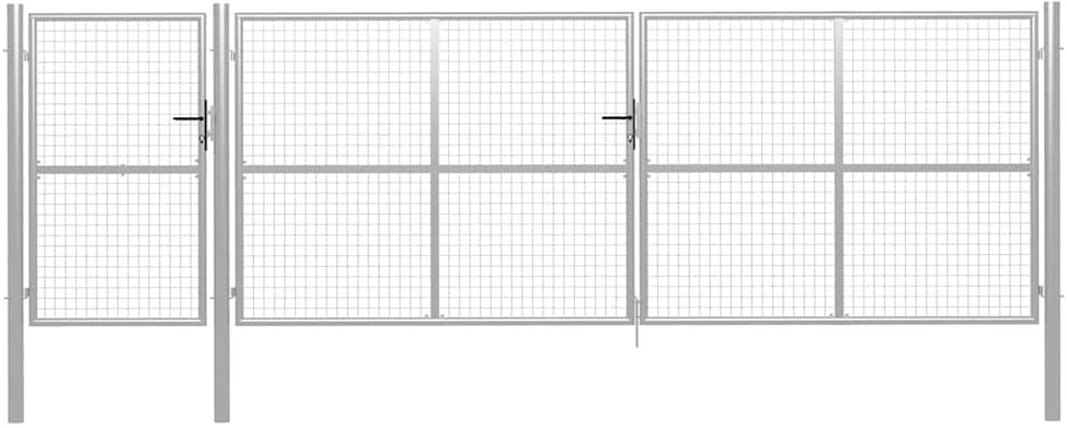 Sodo vartai, sidabrinės spalvos, 500x150cm, plienas
