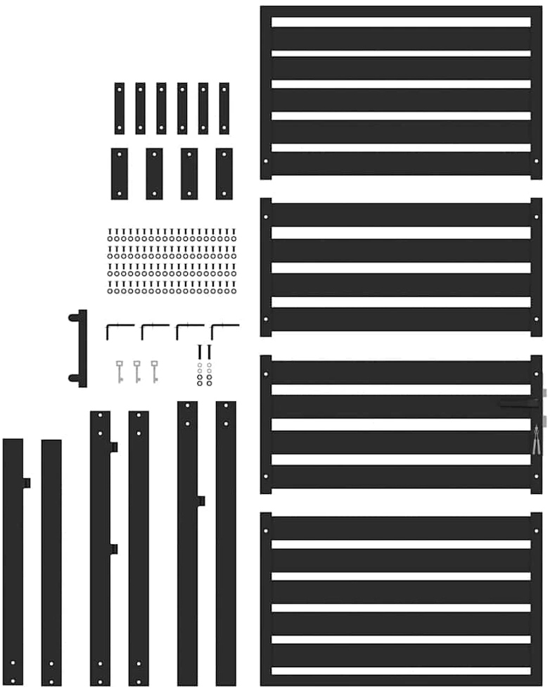 Sodo vartai, rakinami, juodi, 100x180 cm, aliuminis