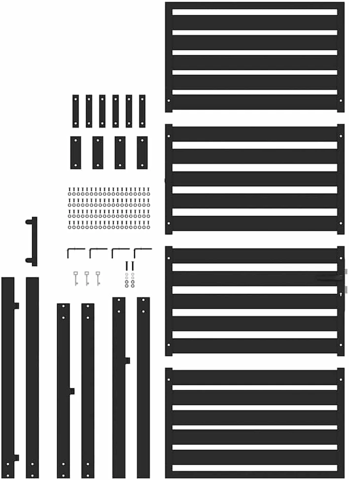 Sodo vartai, rakinami, juodi, 100x200 cm, aliuminis