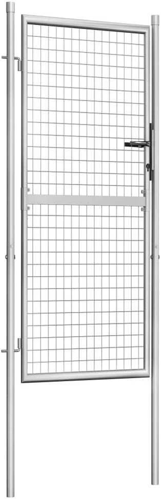 Sodo vartai, sidabrinės sp., 105x225cm, galvanizuotas plienas