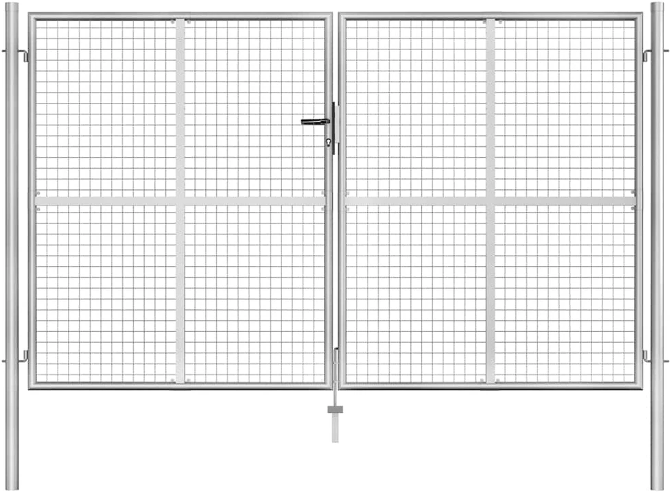 Sodo vartai, sidabrinės sp., 306x200cm, galvanizuotas plienas