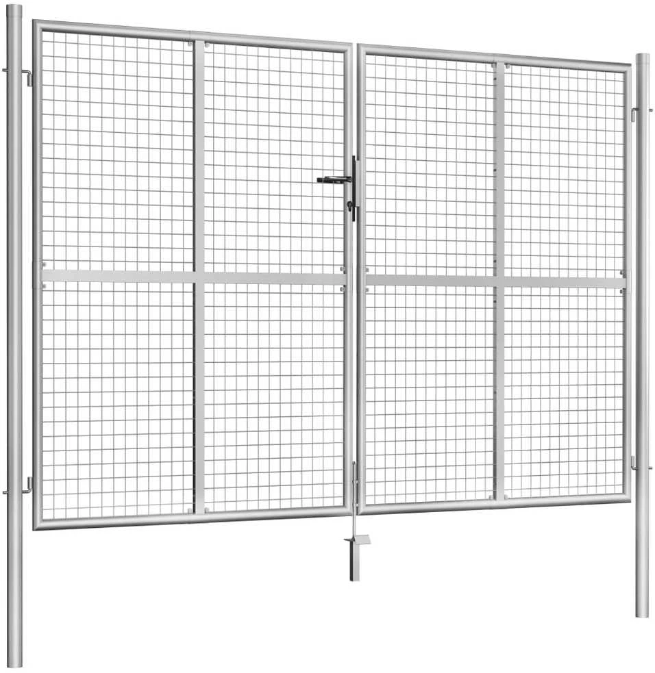 Sodo vartai, sidabrinės sp., 306x225cm, galvanizuotas plienas