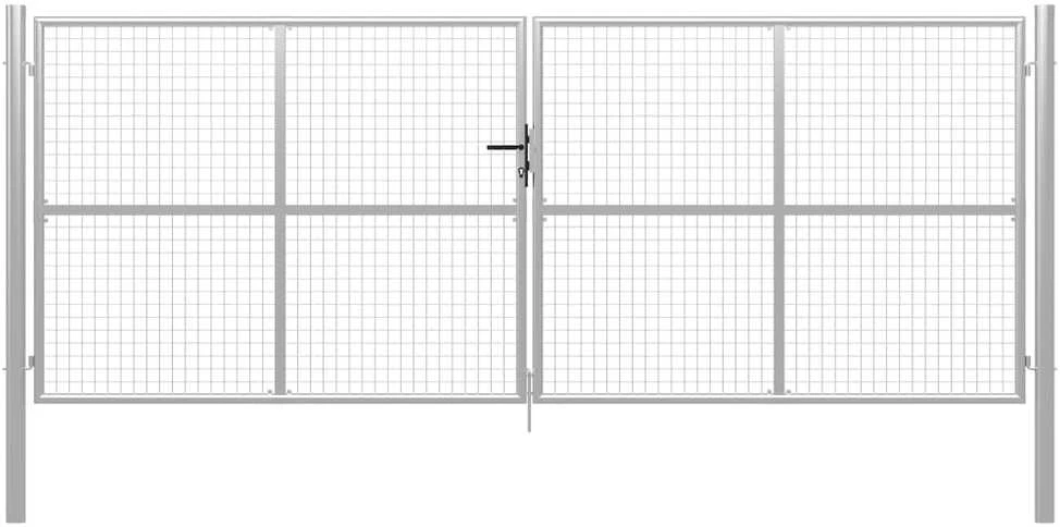 Sodo vartai, sidabrinės sp., 415x200cm, galvanizuotas plienas