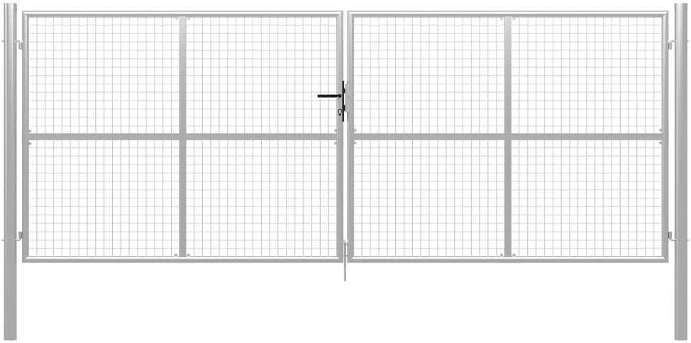 Sodo vartai, sidabrinės sp., 415x200cm, galvanizuotas plienas