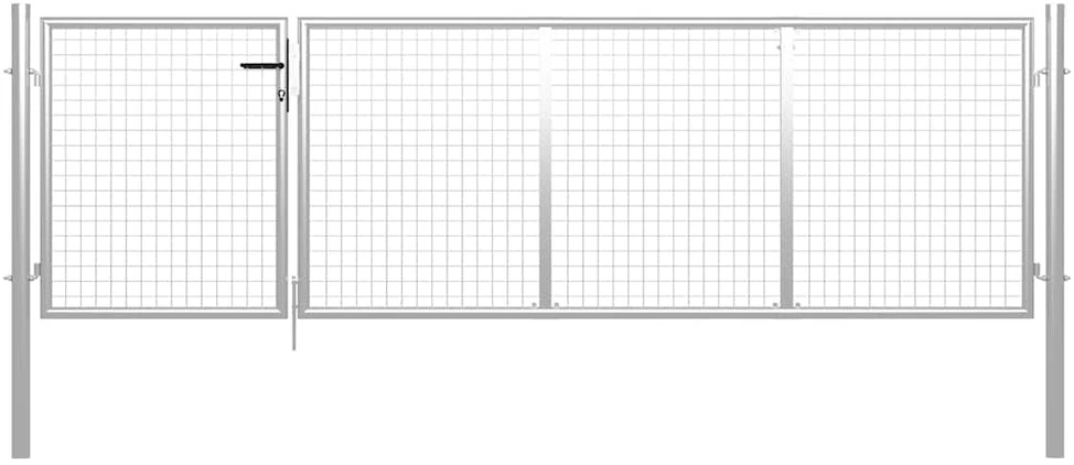 Sodo vartai, sidabrinės spalvos, 350x100cm, plienas