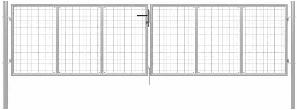 Sodo vartai, sidabriniai, 415x150cm, galvanizuotas plienas