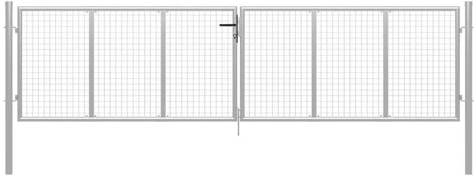 Sodo vartai, sidabriniai, 415x150cm, galvanizuotas plienas