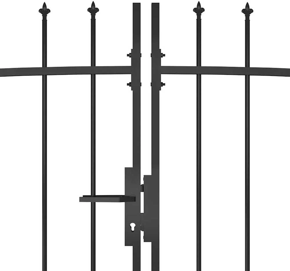 Sodo vartai su iečių viršugaliais, juodos spalvos, 5x2,45m