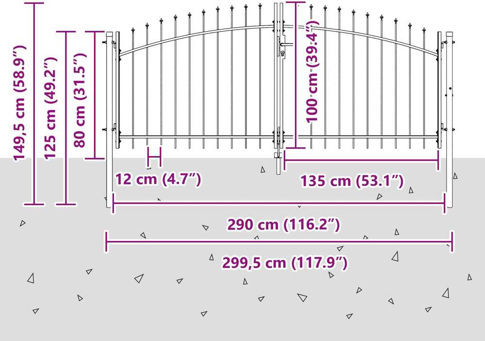 Dviejų durų vartai Woerden Pilka 299,5 x 149,5 cm Plienas