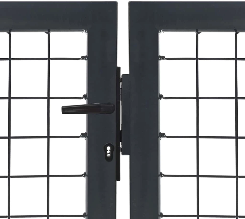 Sodo vartai su stulpais, antracito sp., 350x100 cm, plienas