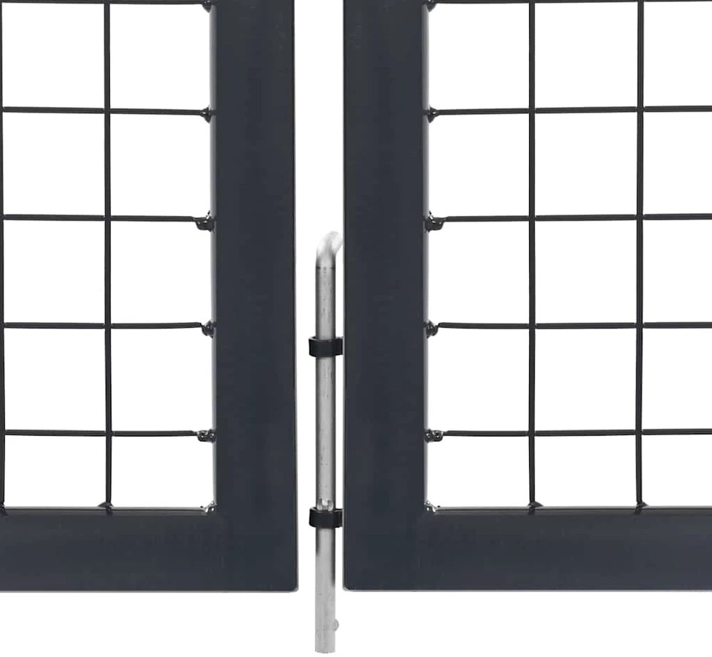Sodo vartai su stulpais, antracito sp., 350x100 cm, plienas