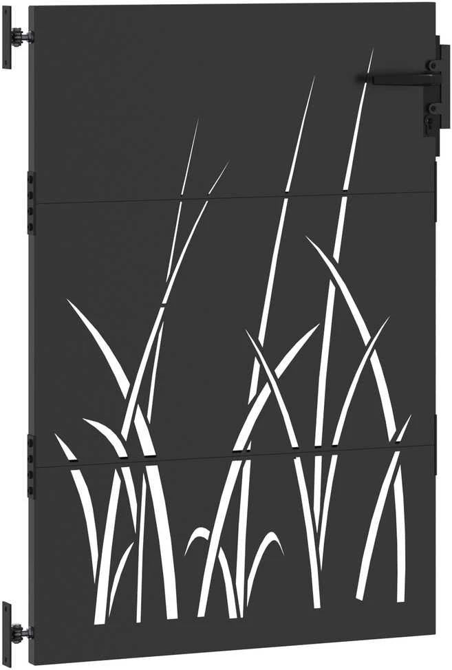 Sodo vartai Juoda 85 x 125 cm Milteliniu būdu padengtas plienas