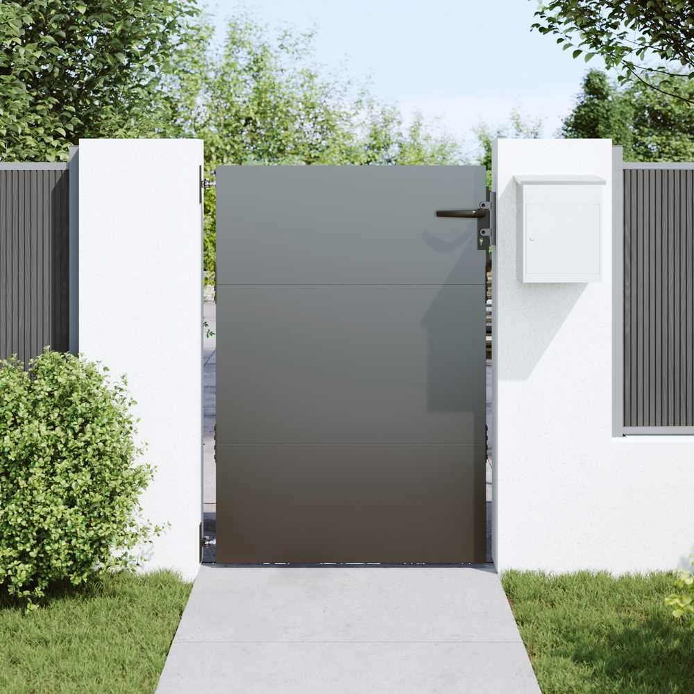 Sodo vartai 85 x 125 cm Juoda Užrakintas