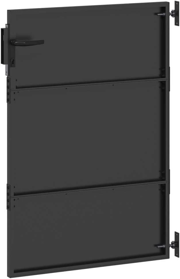 Sodo vartai 85 x 125 cm Juoda Užrakintas