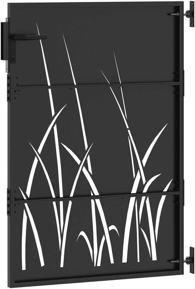 Sodo vartai Juoda 85 x 125 cm Milteliniu būdu padengtas plienas