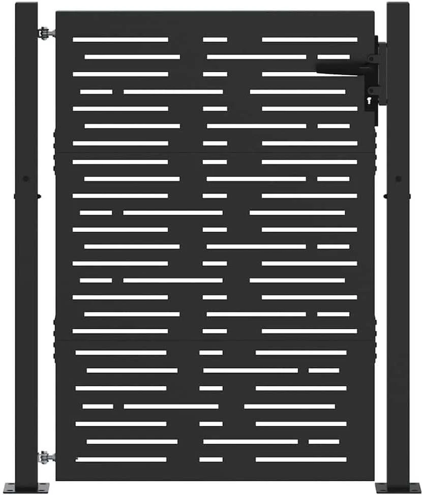 Sodo vartai Juoda 110 x 155 cm Milteliniu būdu dengtas plienas