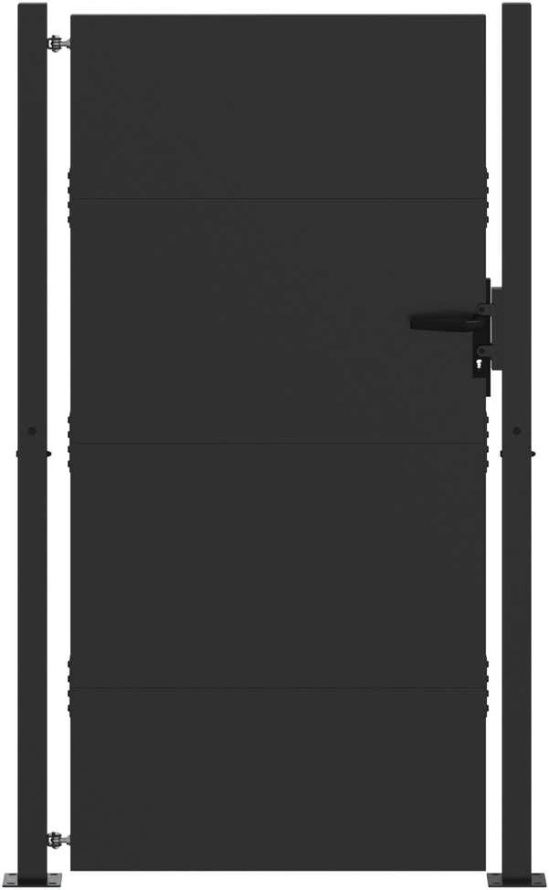 Sodo vartai Juoda 110 x 180 cm Milteliniu būdu dengtas plienas