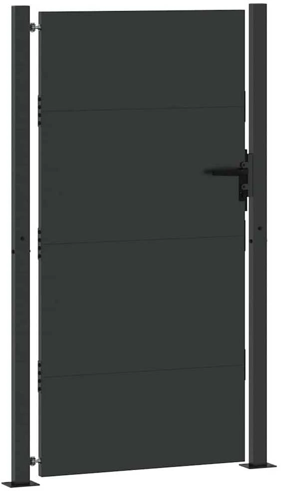 Sodo vartai Juoda 105 x 205 cm Milteliniu būdu dengtas plienas