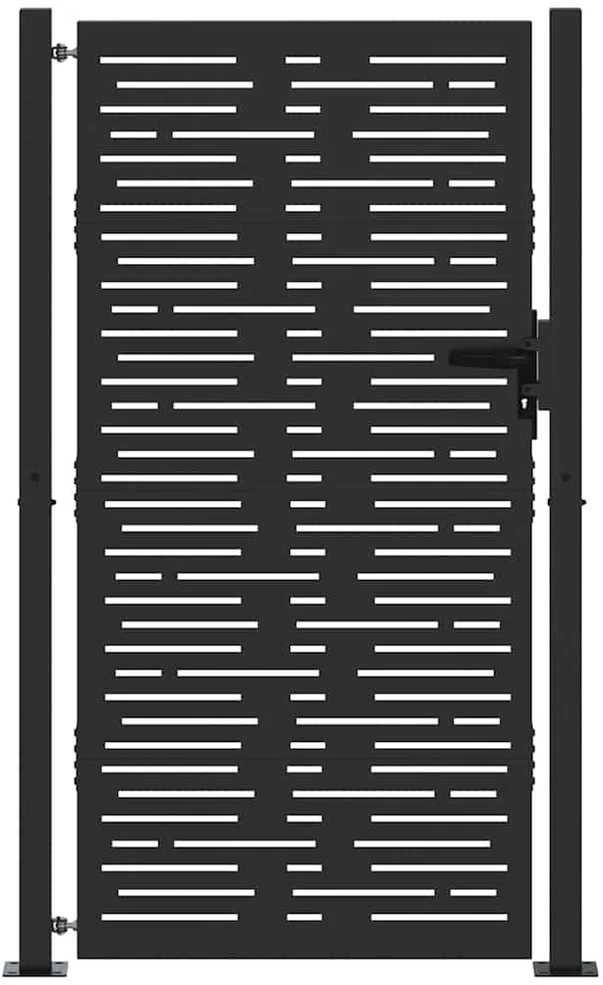 Sodo vartai Juoda 110 x 205 cm Milteliniu būdu dengtas plienas