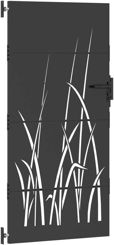 Sodo vartai Juoda 85 x 200 cm Milteliniu būdu padengtas plienas