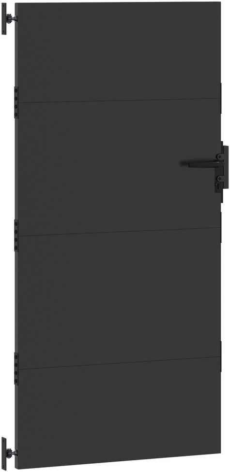 Sodo vartai 85 x 200 cm Juoda Užrakintas