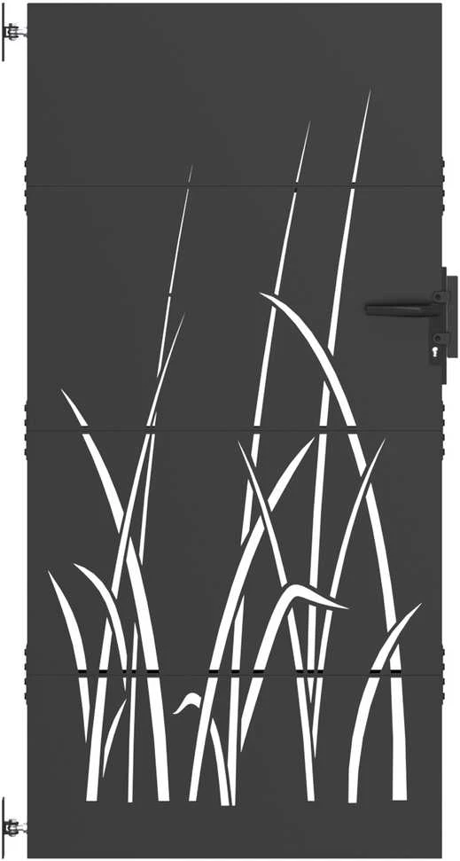 Sodo vartai Juoda 85 x 200 cm Milteliniu būdu padengtas plienas