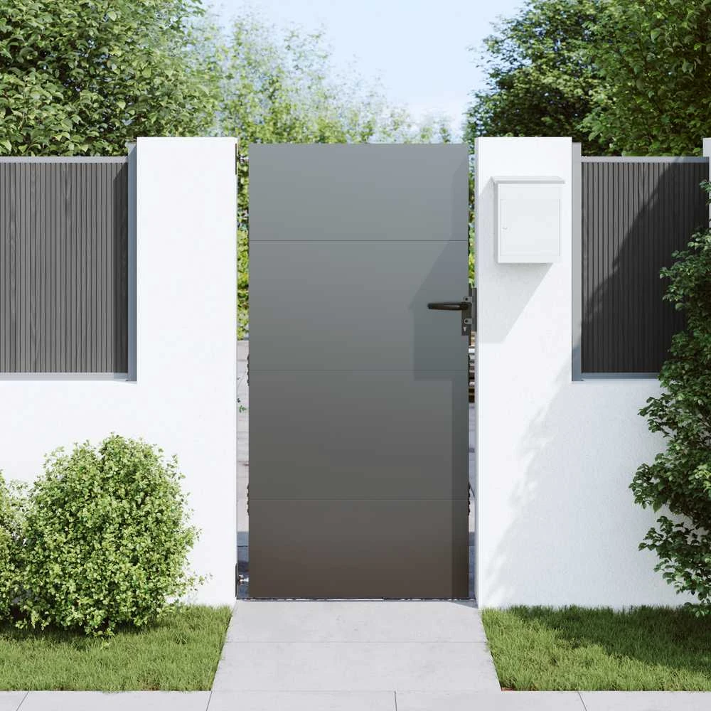 Sodo vartai 85 x 200 cm Juoda Užrakintas