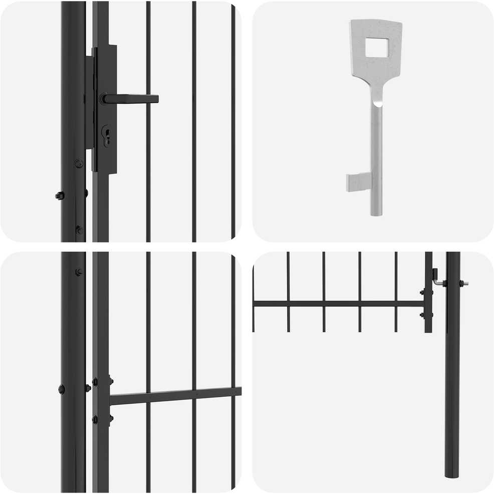 Sodo vartai WOERDEN 150 x 100 cm Plienas Pilka Užrakintas