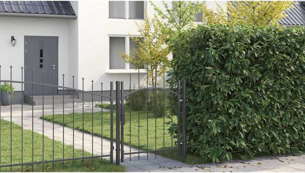 Sodo vartai WOERDEN 150 x 100 cm Plienas Pilka Užrakintas