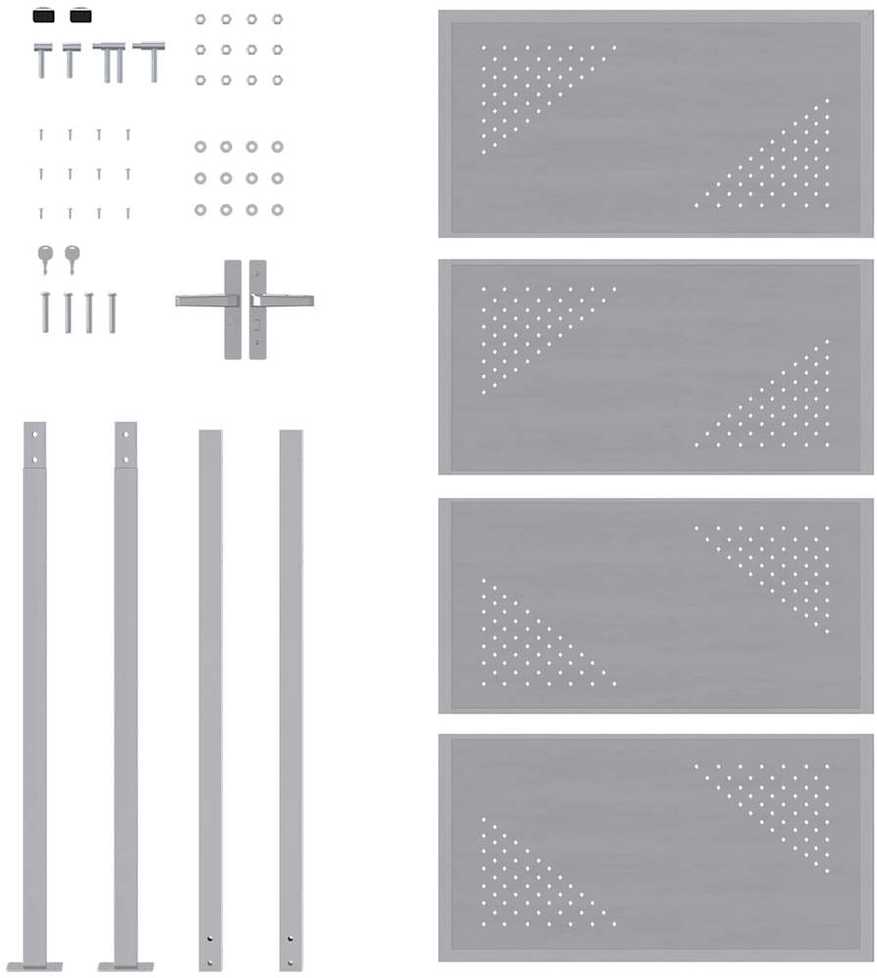 Sodo vartai su užraktu Sidabro 96 x 200 cm Nerūdijantis Plienas