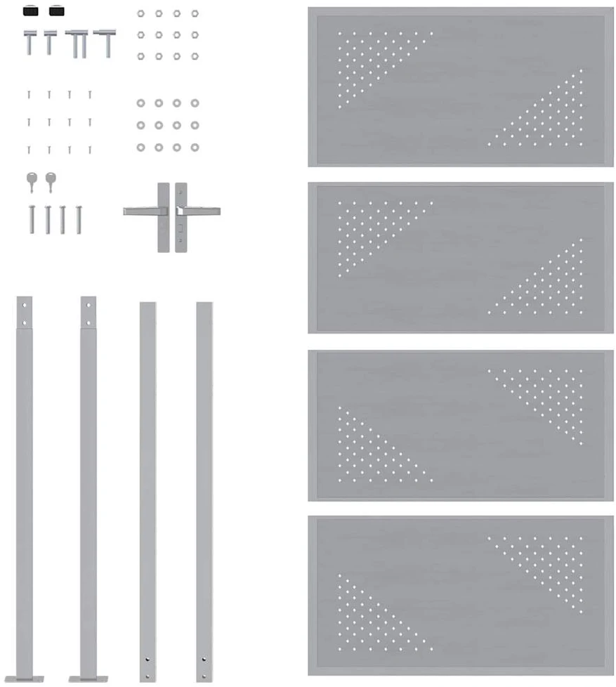 Sodo vartai su užraktu Sidabro 96 x 200 cm Nerūdijantis Plienas