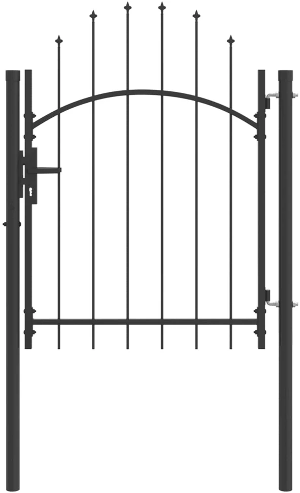 Sodo vartai WOERDEN 150 x 100 cm Plienas Pilka Užrakintas