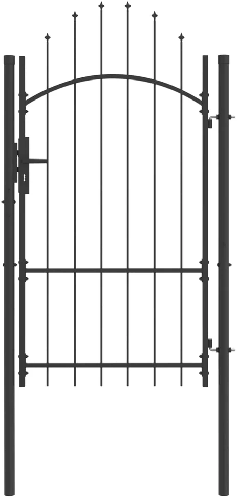 Sodo vartai WOERDEN 175 x 100 cm Plienas Pilka Užrakintas