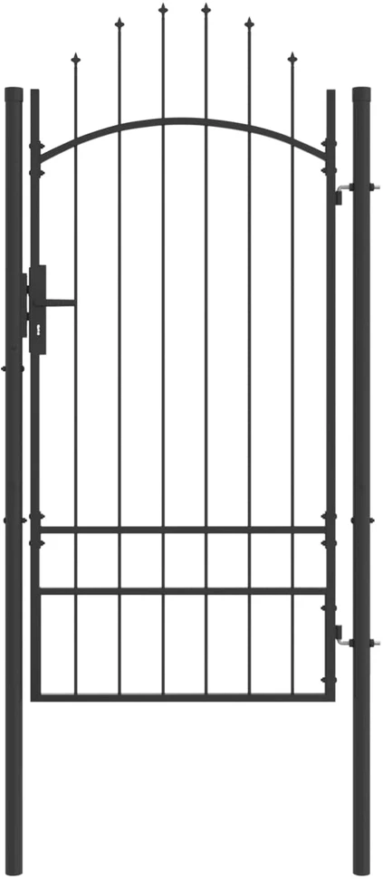 Sodo vartai WOERDEN 200 x 100 cm Plienas Pilka Užrakintas