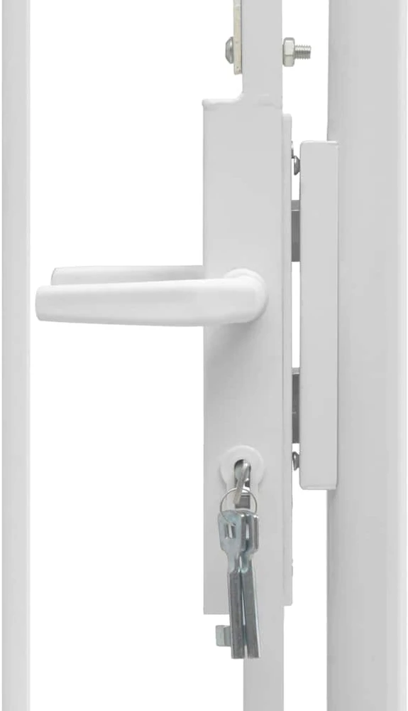 Sodo vartai Woerden, plieniniai, 1x2,45 m, balti