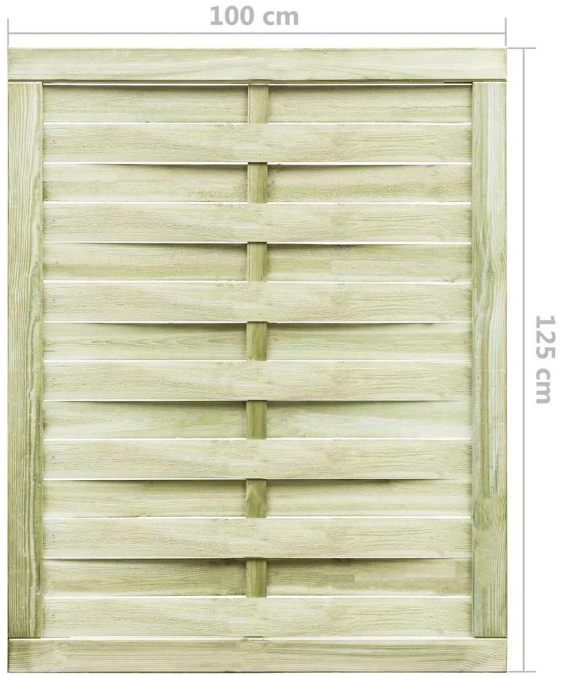 Sodo vartai, žali, 100x125cm, impregnuota pušies mediena