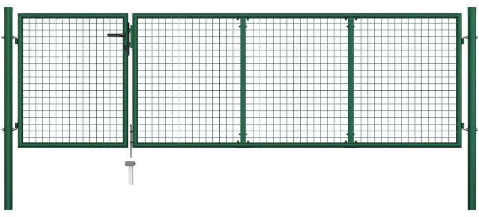 Sodo vartai, žalios sp., 350x100cm, plienas