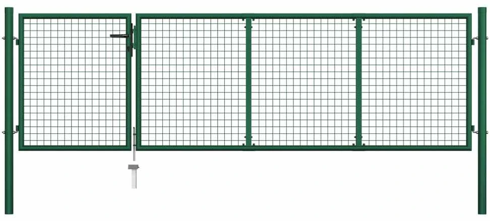 Sodo vartai, žalios sp., 350x100cm, plienas