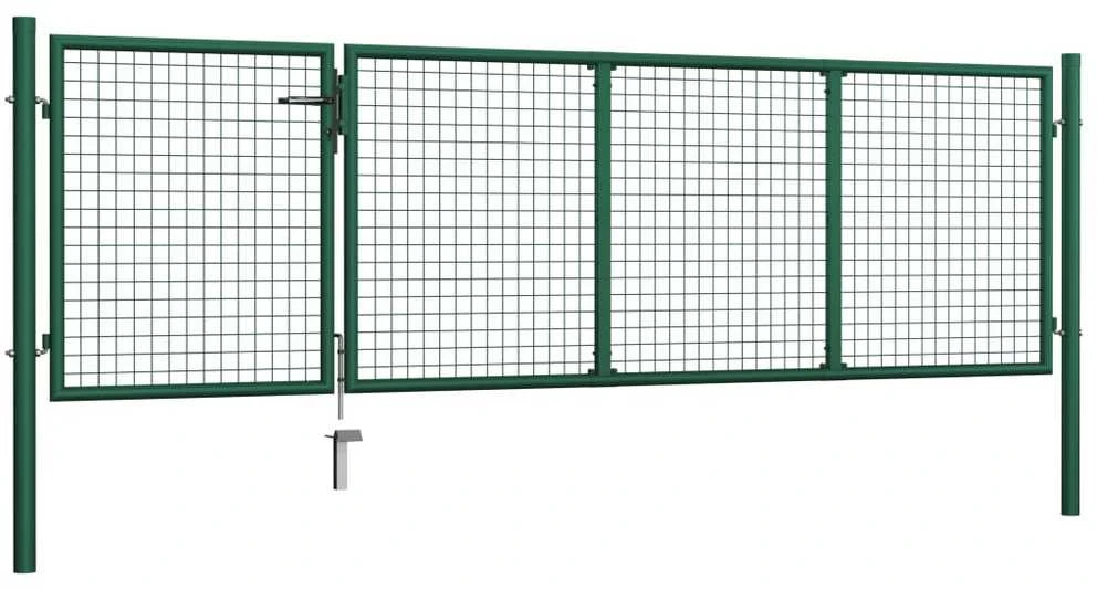 Sodo vartai, žalios sp., 350x100cm, plienas