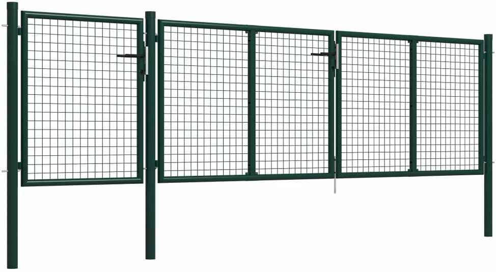 Sodo vartai, žalios spalvos, 400x100cm, plienas