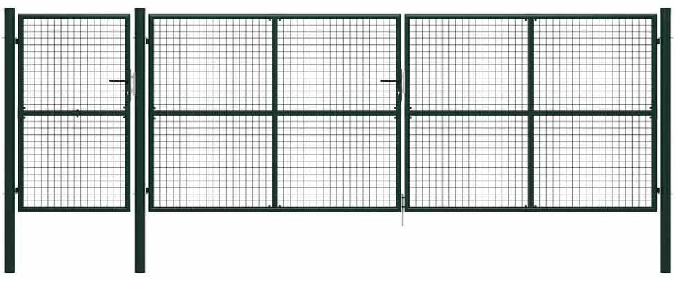 Sodo vartai, žalios spalvos, 500x150cm, plienas