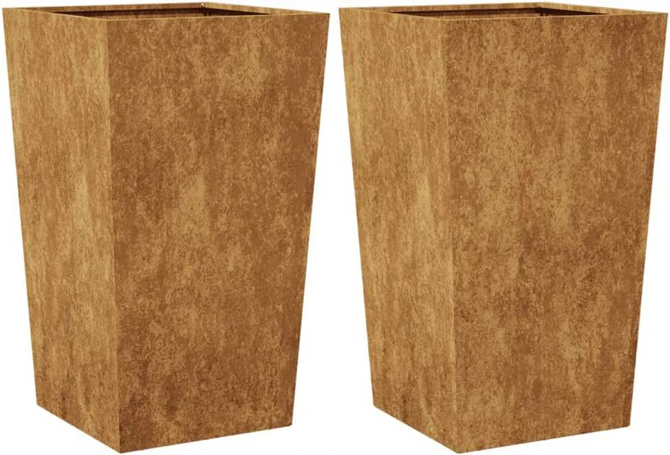 Sodo vazonai 2 vnt 45x45x75 cm oro sąlygoms atsparus plienas