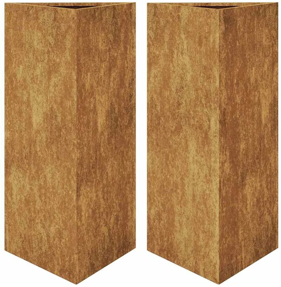 sodo vazonai 2 vnt trikampiai 40x34,5x75 cm oro sąlygoms atsparus
