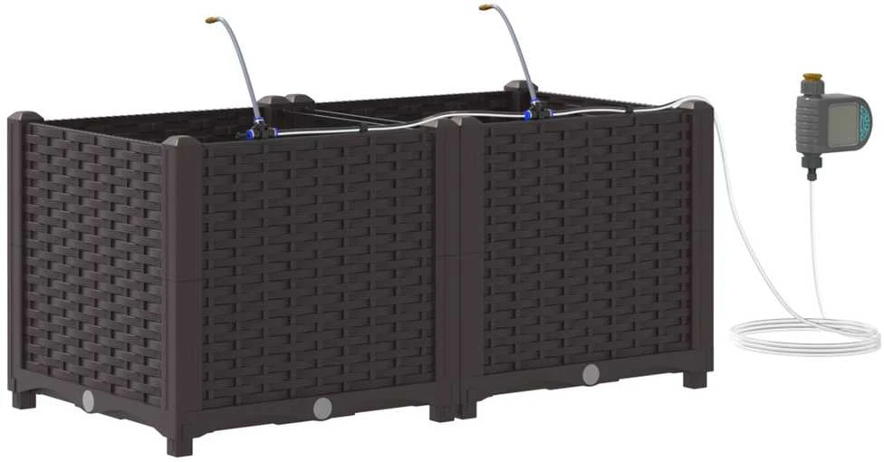 Sodo vazonas 2 vnt. Ruda 80 x 40 x 37,5 cm PP