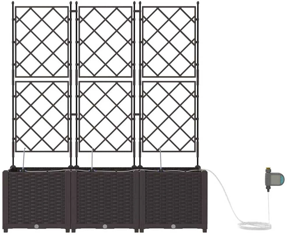 Sodo vazonas 3 vnt. Ruda 120 x 40 x 142 cm PP