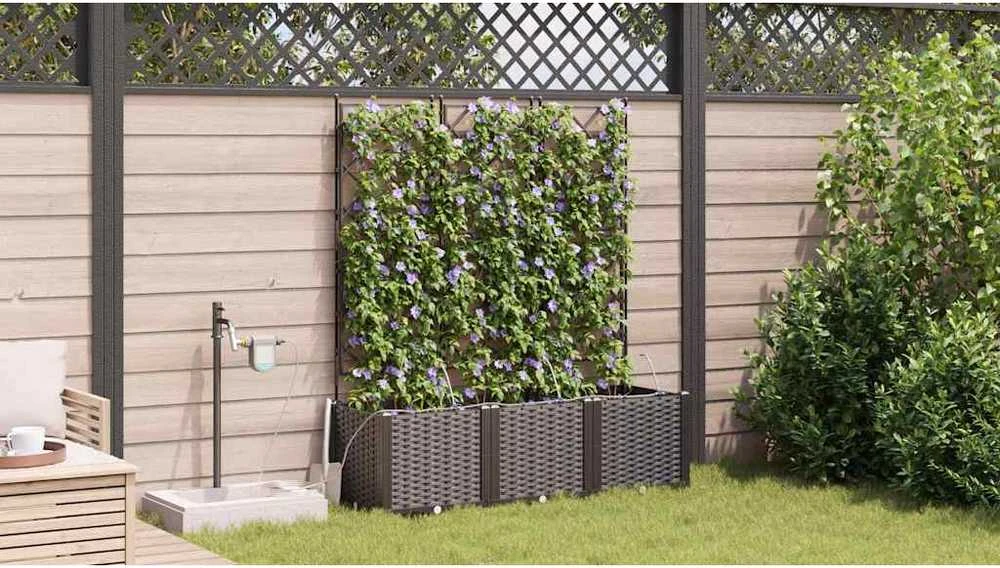 Sodo vazonas 3 vnt. Ruda 120 x 40 x 142 cm PP